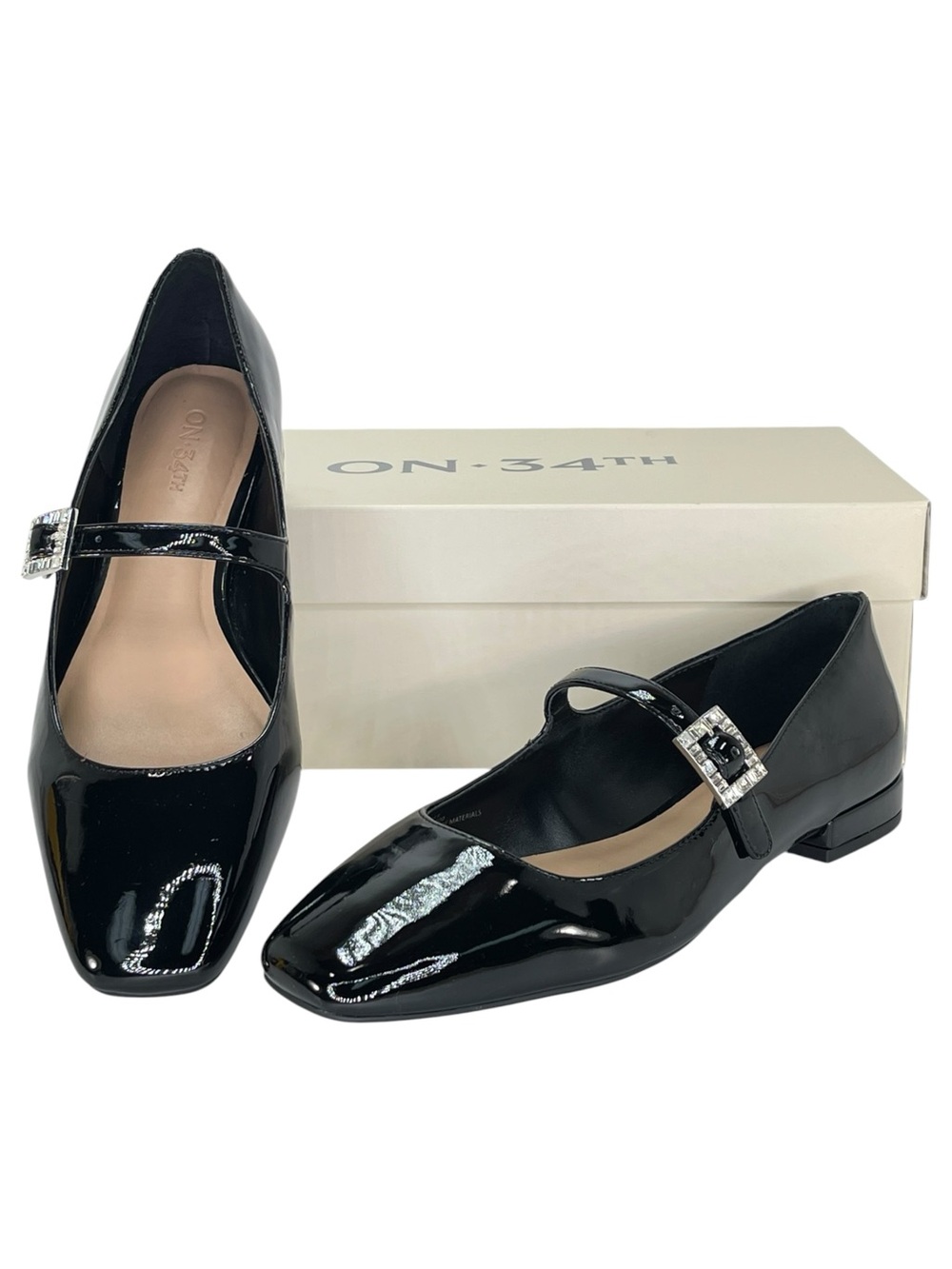 ON 34th Saadet Black Patent Leather Womens Mary Jane Flats Size 8M - Picture 13 of 13